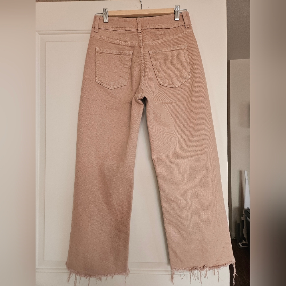Just Black Denim Cropped Wide Leg Jeans Tan Women's Size 27 - Picture 4 of 6